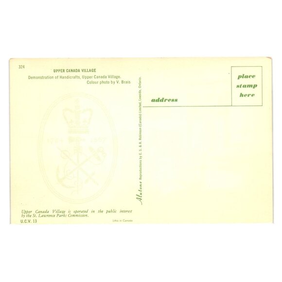 Upper Canada Village Handicrafts Demonstration Women Period Attire Postcard - Picture 2 of 2